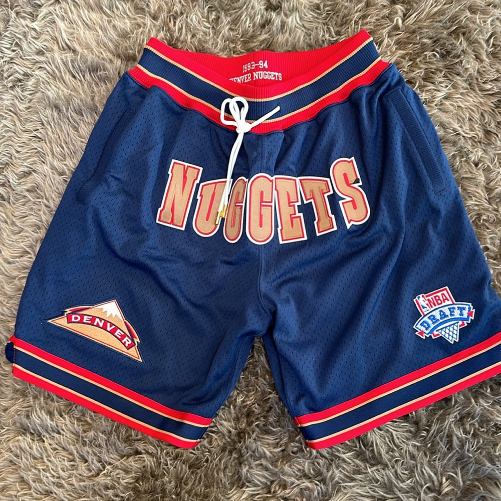 Denver Nuggets Mitchell & Ness x Just Don 1993 NBA Draft Authentic Shorts - Navy